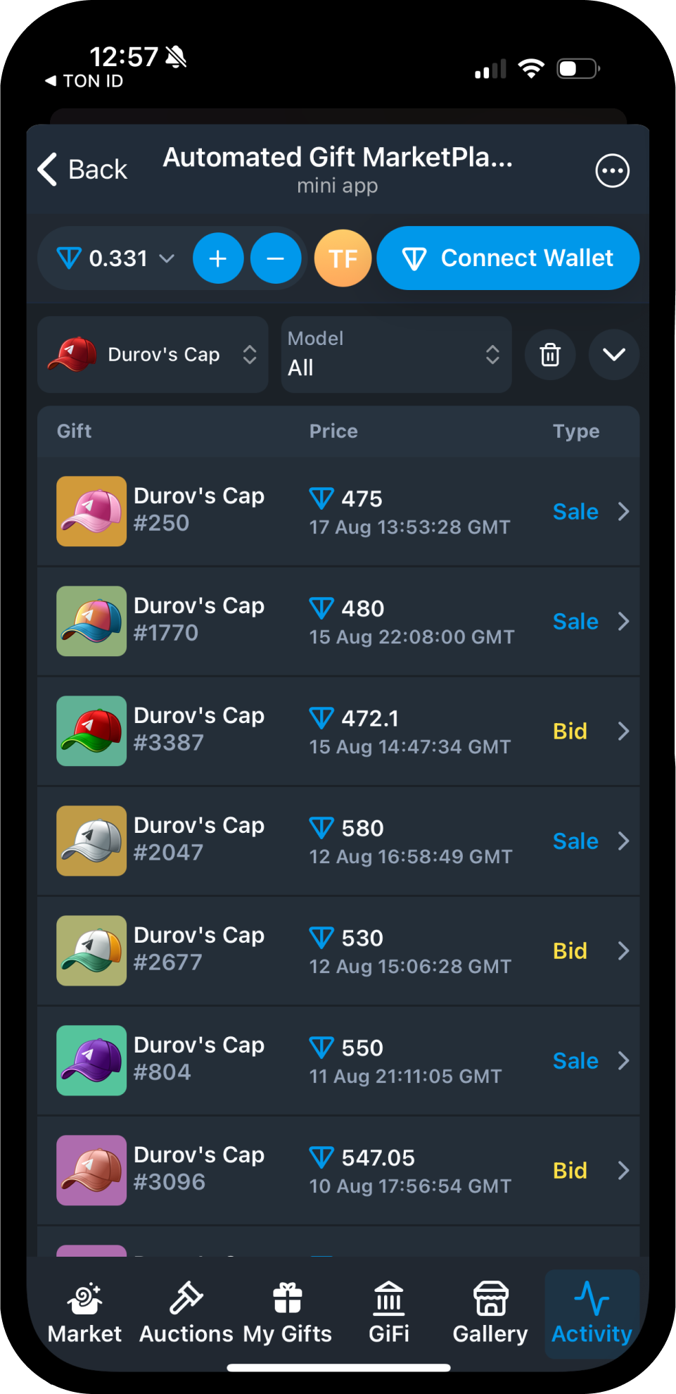 Screenshot of Gift Marketplace