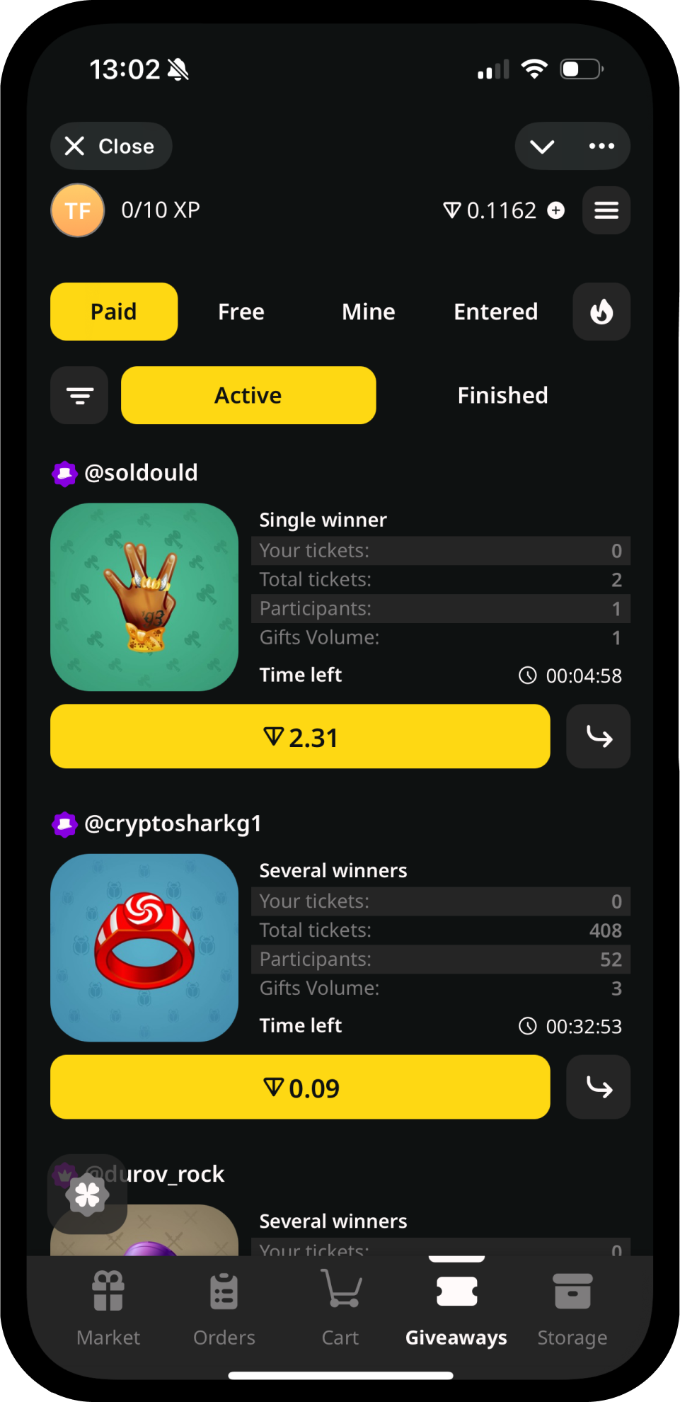 Screenshot of MRKT