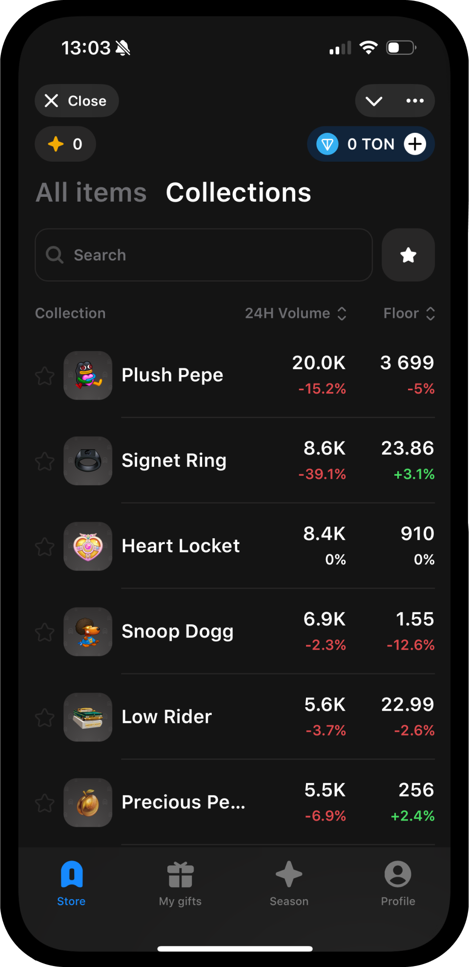 Screenshot of Portals Market