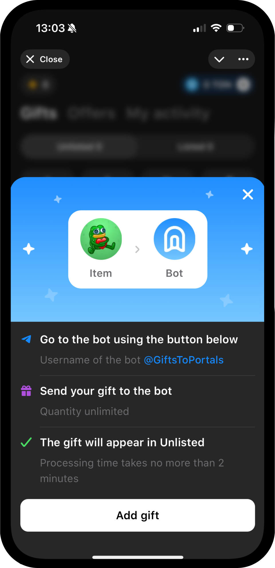 Screenshot of Portals Market