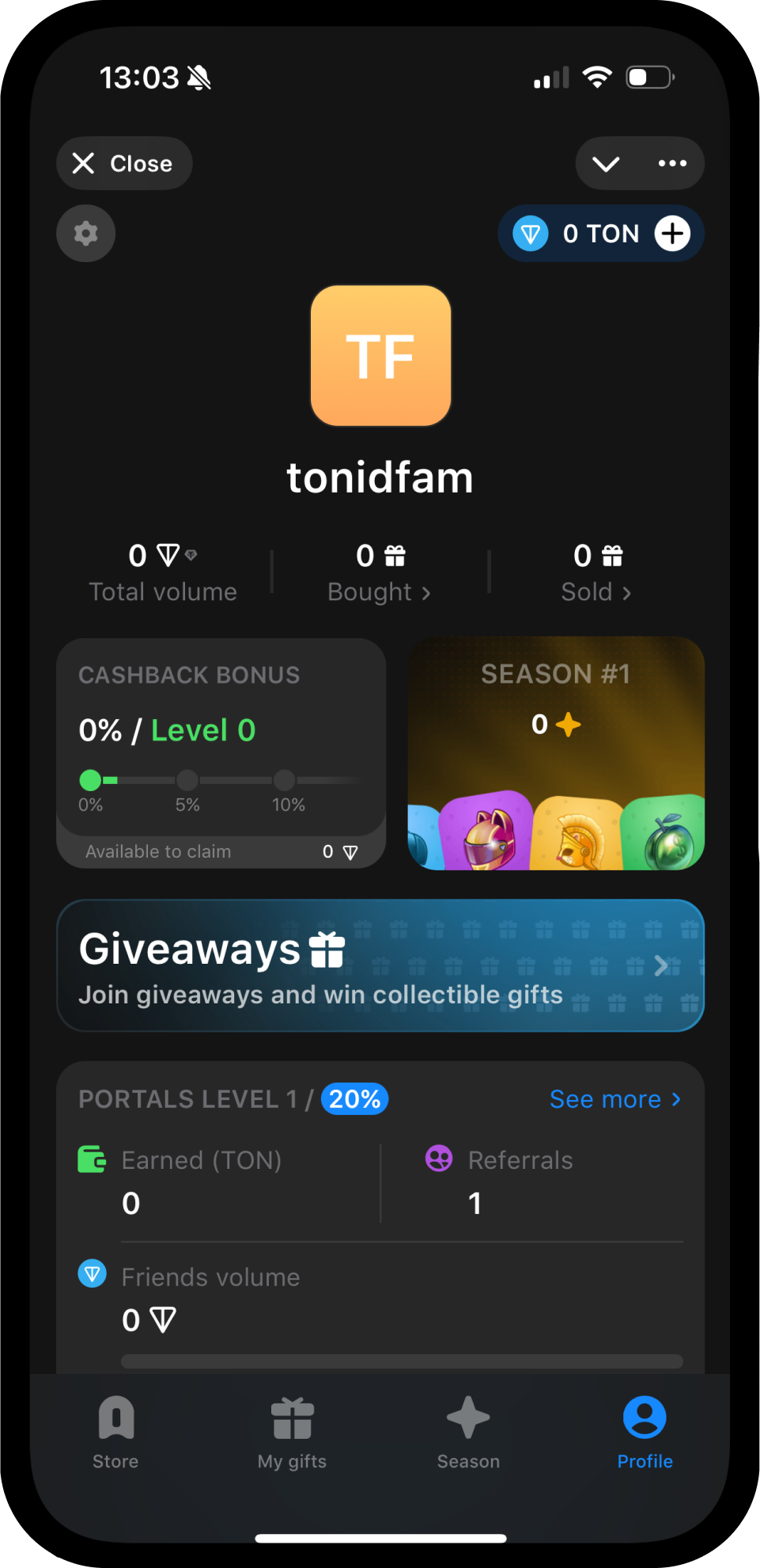 Screenshot of Portals Market
