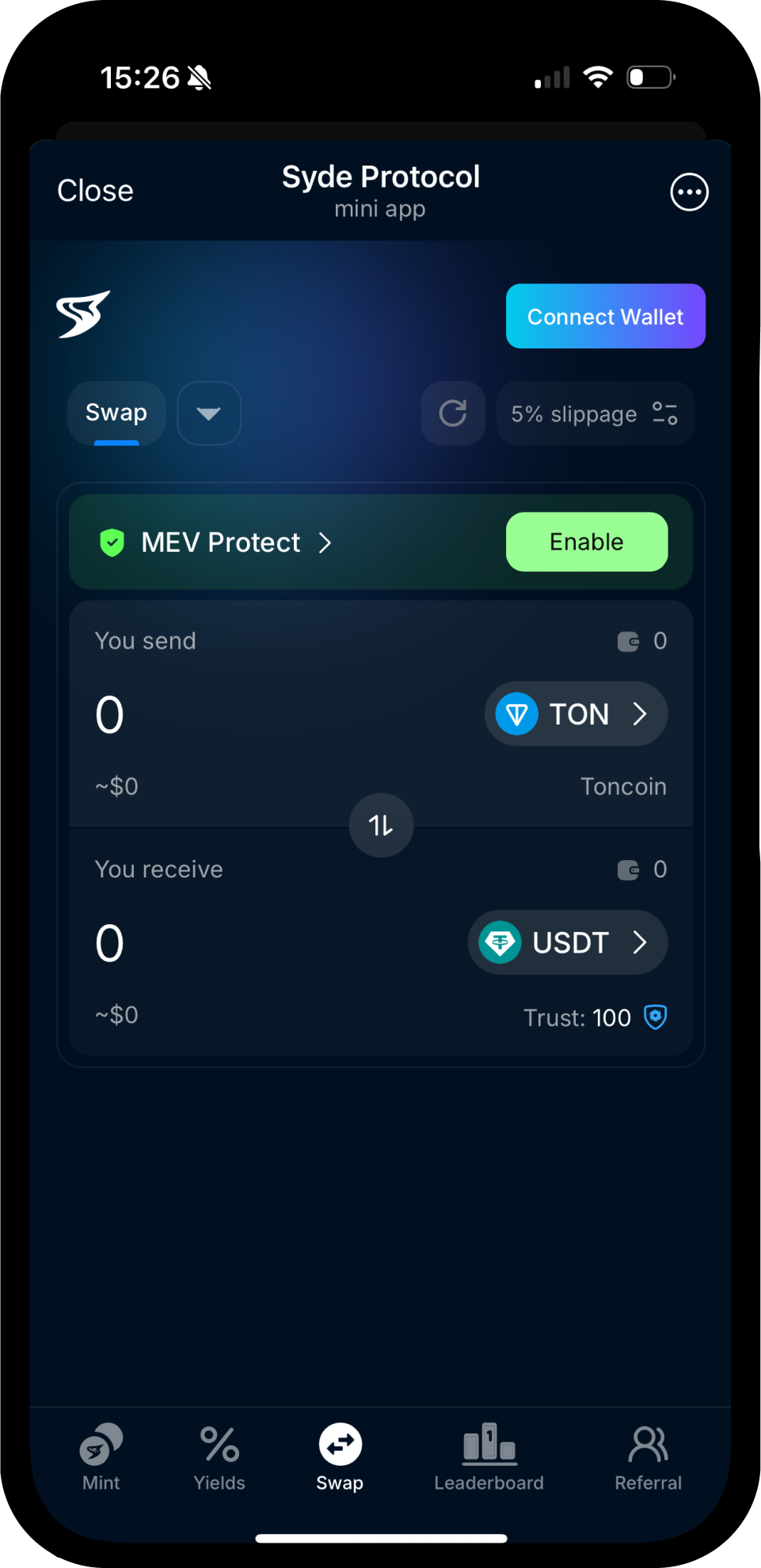 Screenshot of Syde Protocol