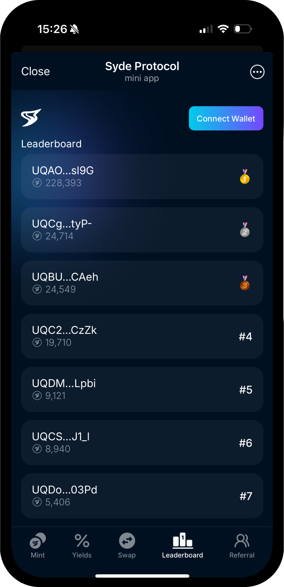 Screenshot of Syde Protocol