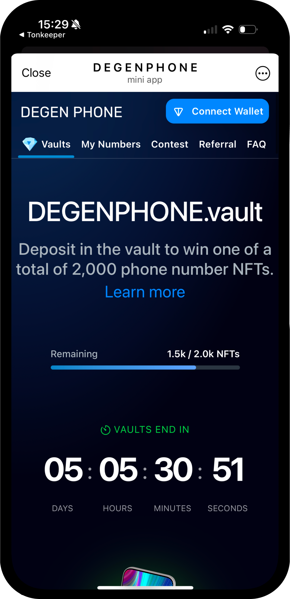 Screenshot of DEGENPHONE