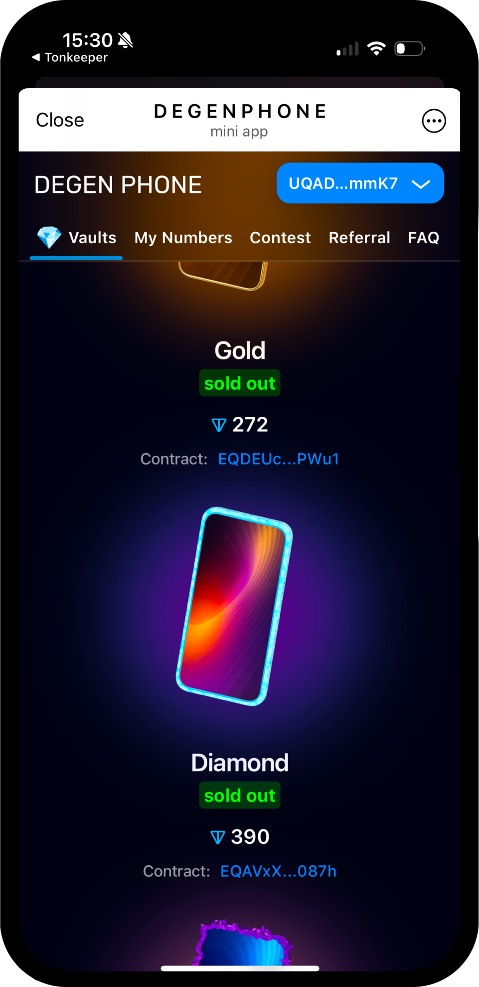 Screenshot of DEGENPHONE