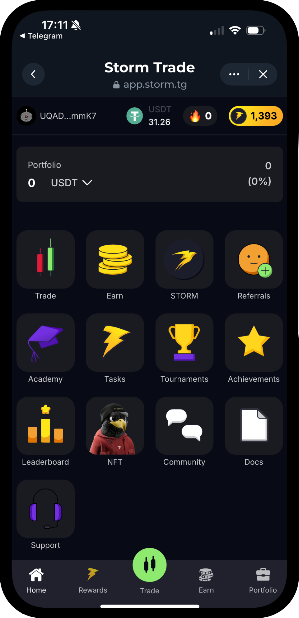 Screenshot of Storm Trade