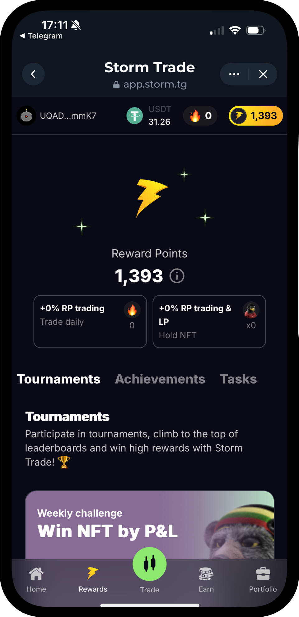 Screenshot of Storm Trade