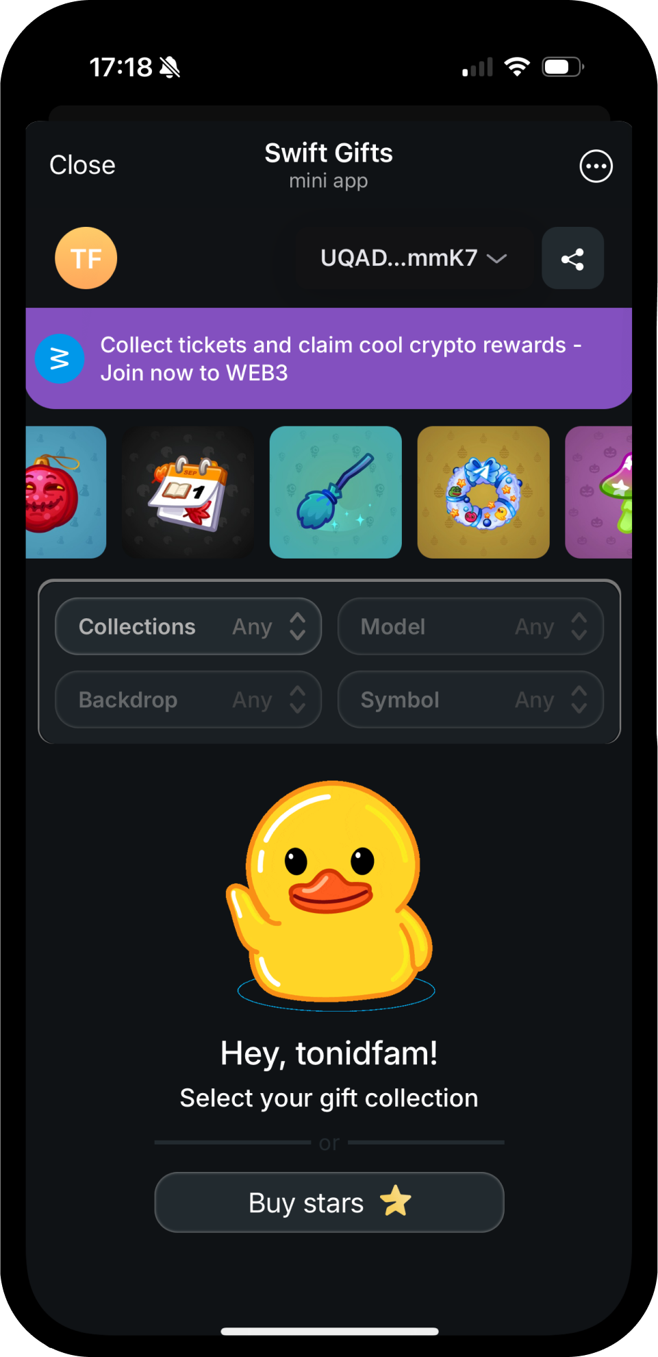 Screenshot of Swift Gifts