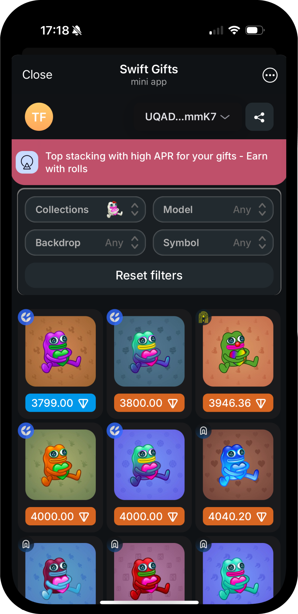 Screenshot of Swift Gifts