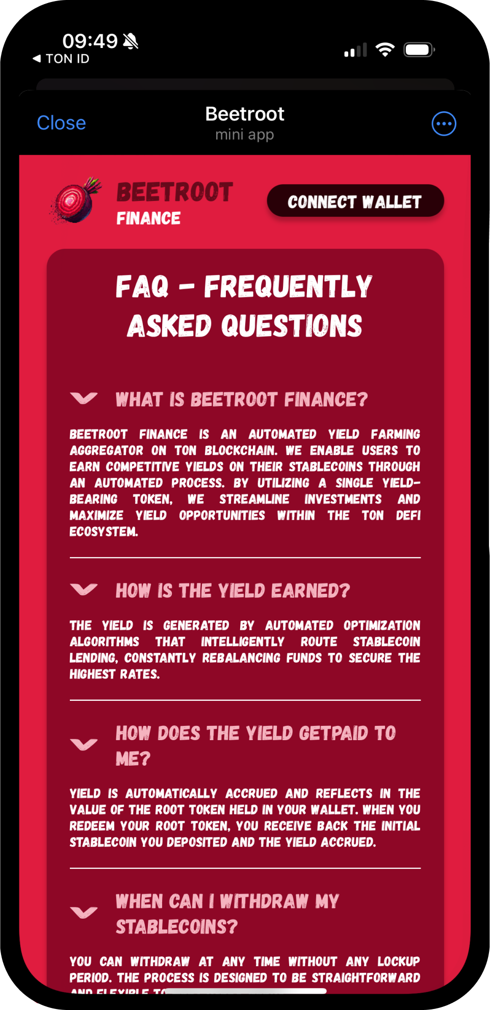 Screenshot of Beetroot Finance